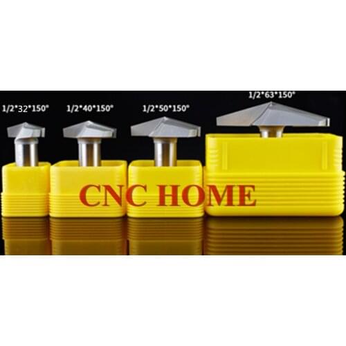 150 degree 1/2" Shank Arden Wood Router End Mill CNC Engraving V Groove Bit Milling Cutter 32mm/40mm/50mm/63mm Shank 12.7mm