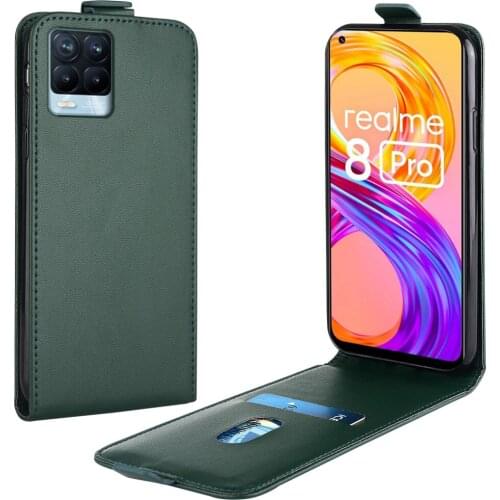 Flip Up and Down Leather Case for Realme 8 Pro Case RMX3081 RMX2103 RMX3171 Vertical Cover for Realme 8Pro Case Phone Bag