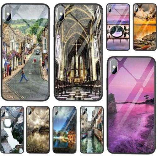 Beautiful Scenic Spots For Xiaomi Mi11 Mi 11 Pro Ultra Lite 10T 10S Mi9 Poco X3 NFC F3 Black Shell Painting Bumper Stores