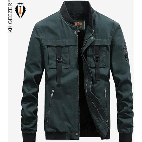 Men Jacket Motorcycle Military Bomber Autumn Casual Slim Fit Jacket Quality Black Business Jacket Green Casual Coat Plus Size