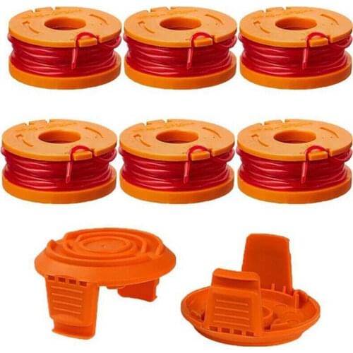8PCS Worx Trimmer Spool Line+WA0004 Spool Cap Cover WA6531 Trimmer Kit For Lawn Mower Grass Cutter Trimmer Machine Repair