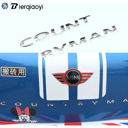 For BMW MINI Cooper Accessories Mini Cooper r56 R60 3DMetal Stickers Rear For MINI Countryman F60 R60 Emblem Car Stickers Decals