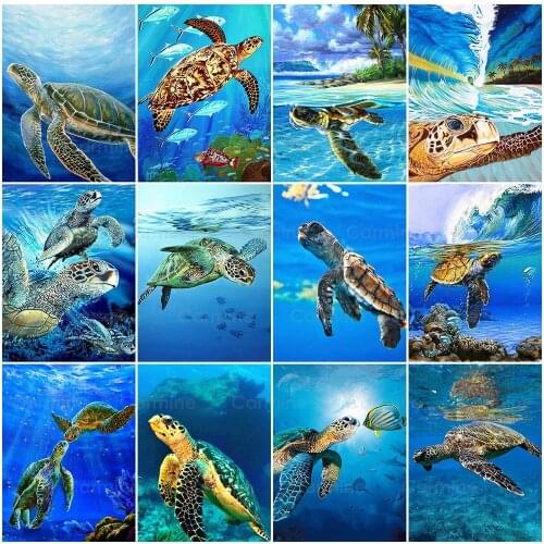 Sea Turtle Cross Stitch DiamondMosaic Animal Picture Of Rhinestone Embroidery Diamond Paintings Full Square Home Decoration Home