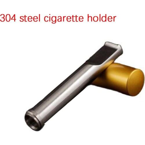 8mm/5mm cigarette Silver hand-polished non-plated stainless steel cigarette holder Circulation type filter rods cleaned
