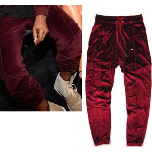 Harajuku Kanye West Velvet Mens hiphop steet Trousers Joggers hiphop street Oversize Streetwear Sweatpants Baggy Track Pants