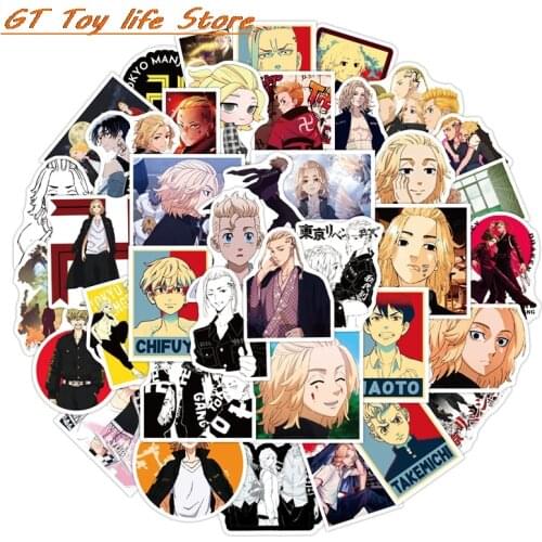 B 10/50pcs/pack Tokyo Revengers Japanese anime Cartoon Stickers For Skateboard Computer Notebook Car Decal Childrens Toys Etc