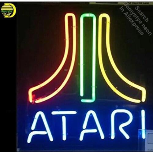 Four Colors ATARI Neon Sign neon bulb Sign Glass Tube neon light Recreation club Pub Iconic Sign Advertise arcade lamp wholesale