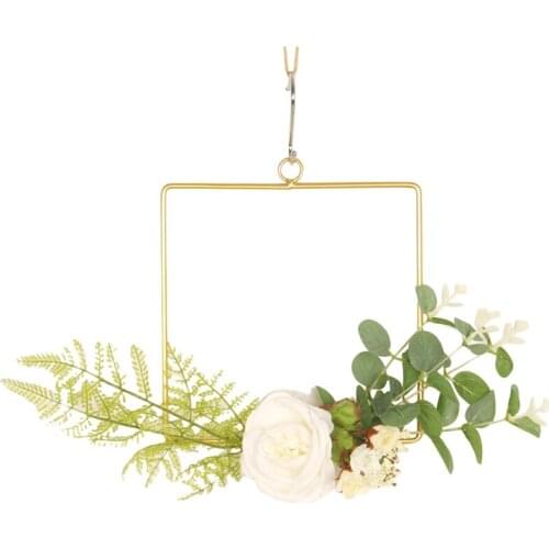 New Wreath Hanging Decoration Circle Flower Hoop for Front Door Home Farmhouse Hanging Wedding Wall Window Party Decoration