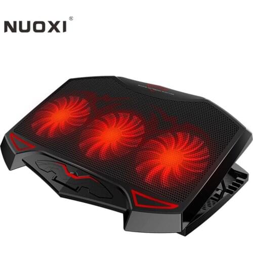 NUOXI Gaming Laptop Cooler 3 Big Fans Laptop Cooling Pad Adjustable laptop stand Dual USB LED Backlit Notebook Cooler
