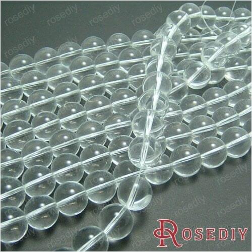 Wholesale Diameter 12mm Transparent White Round Glass Beads Diy Jewelry Findings Accessories a String Roughly 28 pieces(JM5881)
