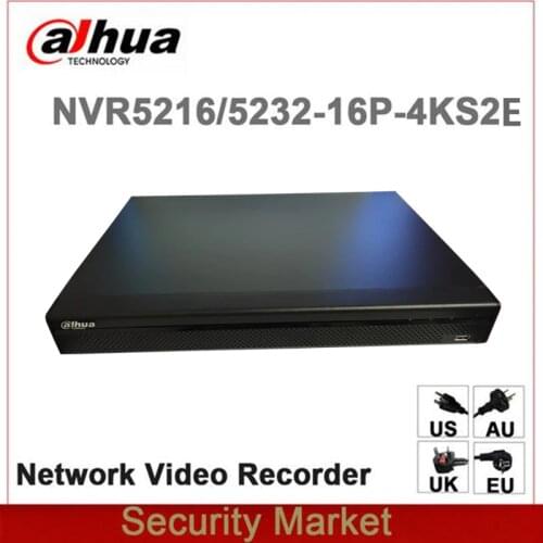 Original dahua English Version NVR5216-16P-4KS2E NVR5232-16P-4KS2E 16PoE 4K&H.265 replace NVR5216-16P-4KS2 & NVR5232-16P-4KS2