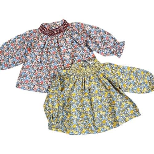 Autumn Girls T Shirts 2021 Cotton Brand T-shirt Toddler Shirts Baby Girl Long Sleeve Broken Flowers T Shirt Kids O-neck Clothes