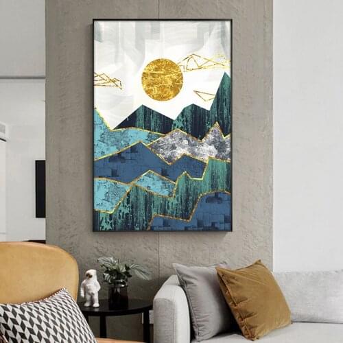 Landscape Canvas Painting On The Wall Art Canvas Prints Wall Art Abstract Sunrise mountain Pictures for Living Room Home Decor