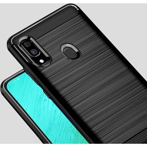 For Samsung Galaxy A40 A30 Case Carbon fiber Cover Shockproof Phone Case On For Samsung A 40 30 A20 Cover Full Protection Bumper