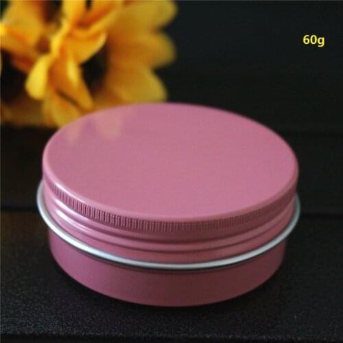 Pink Round Aluminum Box Metal Tin Cans DIY 60ml Cream 60g 68*25mm Portable Jar Tea Aluminum Pot Empty Pink Containers