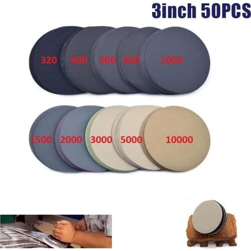 75mm Sanding Discs Hook & Loop Sandpaper Set Waterproof 320-10000 Grits 3inch