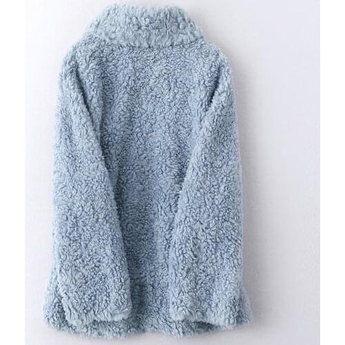 Real Fur Coat Female Wool Jacket Autumn Winter Coat Women Clothes Korean Vintage Outwear Sheep Shearling Tops ZT5006