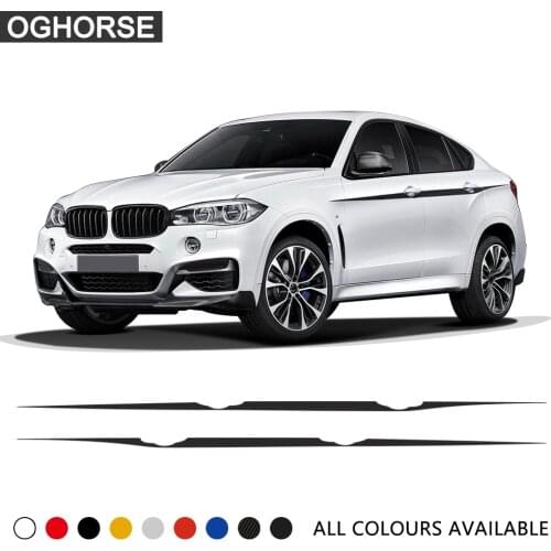 Car Styling Waist Line Stickers M Performance Accent Stripes for BMW X5 F15 F85 X6 M F16 F86 Carbon Vinyl Decal Graphics Sticker
