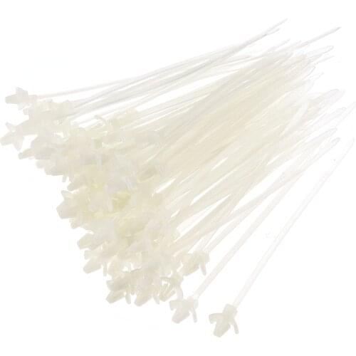 Uxcell 150pcs Cable Zip Ties 4 Inch Push Mount Winged Nylon Wire Cord Strap White for Household and Construction Industry