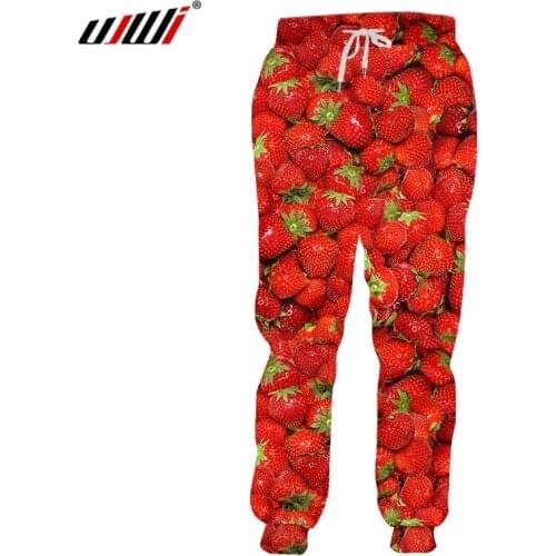 UJWI New fashoin fruit 3D Print Style pants Men/Women Casual pants fruit pants Strawberry Brand leisure funny Clothing