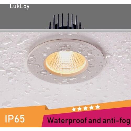 LukLoy IP65 Waterproof Bathroom Embedded Downlight Kitchen Anti-fog Recessed Down Light 7W Spo tlight Swimming Pool Lights