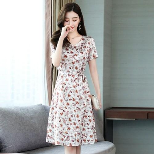 High Quality 90% Genuine Silk Dresses for Women 2021 Female Midi Dress Boho Dress Slim Elegant Dress Sukienki Letnie Zjt2141
