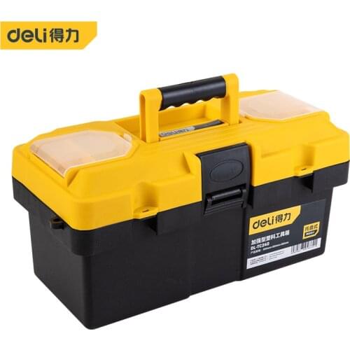 Deli Reinforced Plastic Toolbox Hand Tools Box For Electrician Waist Bag Suitcase For Tool Fluke Organizer Tools Assembly Belt