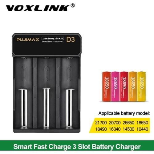 VOXLINK 18650 battery charger 5V 2A USB cable fast charging 26650 18350 14500 26500 22650 Li-ion Rechargeable Battery charger