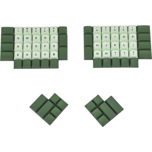ZDA Profile Ergo Matcha Ball Shape Thick PBT Blank Dye Sub Ergo Keycaps For Mechanical Keyboard Ergo Ergodox Planck Preonic