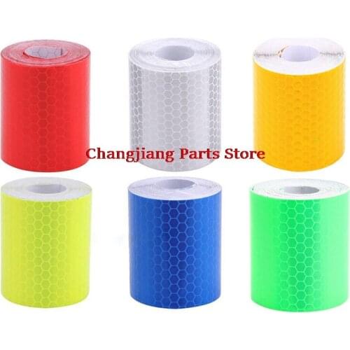 1pc Safety Mark Reflective Tape Sticker Car Styling Self Adhesive Warning Tape Automobiles Motorcycle Reflective Strip 5color