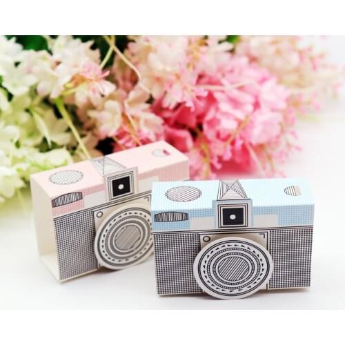 10pcs/set Paper European Camera Shape Candy Box Gift Box For DIY Birthday Baby Shower Wedding Christmas Festival Party Decor Hot