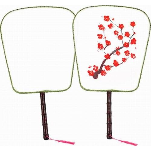 100Pcs Silk fan large blank mandarin DIY white custom advertising round fan painting wedding party gift