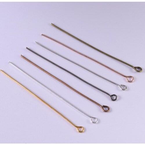 200pcs/lot Iron 20 30 40 50MM Length Gold Silver Color Metal 9 Eye Pin Needles for DIY Earring Jewelry Making Finding Supplier