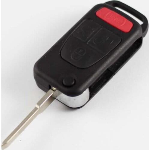 3+1 Buttons Replacement Key Case Fix For Benz Flip Folding Remote Key Shell 2 Track HU64 Blade