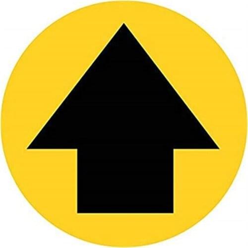 5pcs/set 30cm Arrow Printing Distance Marker Ground Signs Distancing Floor Sticker Round Safety Sign