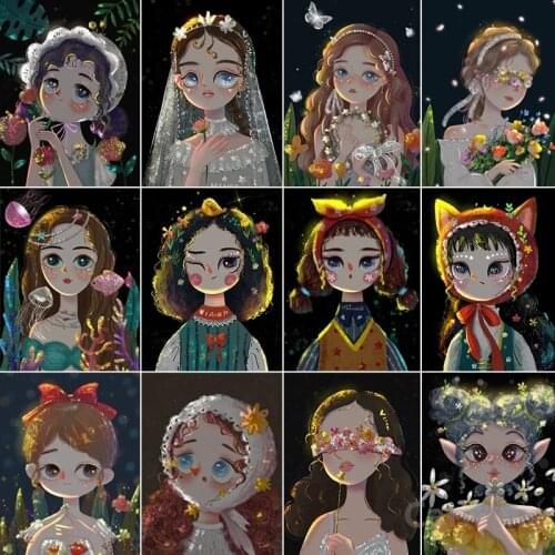 5D Cartoon Girl DIY Diamond Painting Cross Stitch Embroidery Rhinestones Picture Full Round&Square Drill Home Decoration Gift