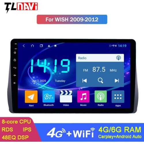 6G+128G Android 10 Car Radio GPS Auto Stereo For Toyota Wish 2009 2010 2011 2012 Unit Multimedia Player Mirror Link