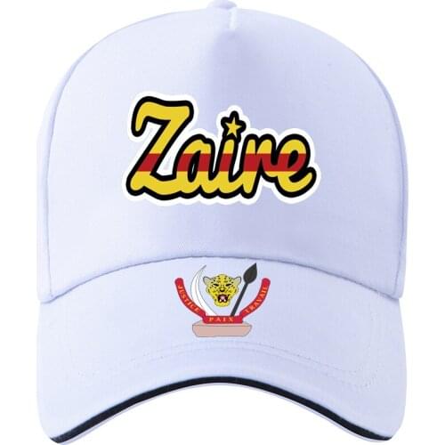 ZAIRE male diy custom made name number zar casual hat nation flag za congo country french republic text print photo Baseball cap