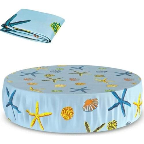 Seastar Swimming Pool Cover Waterproof Dustproof Round Pool Cover Foldable Swimming Pool Cover with Rope 3 Sizes Available