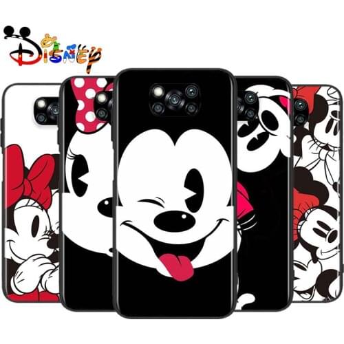 Disney Mickey Minnie Black for Xiaomi Poco X3 NFC X2 M3 M2 F2 F3 Pro C3 F1 A2 Lite Mix3 Play Silicone Soft Black Phone Case