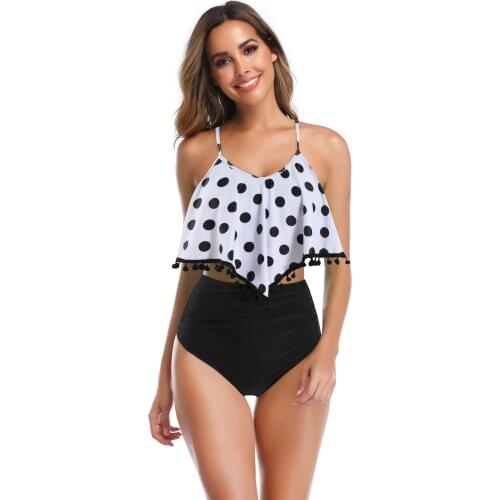 Women Plus Size Bikini Swimwear 2021 Sexy Retro Ruffle Bikini Set Floral Print Tankini Push Up Swimsuit Mujer Bathing Suit S-2XL