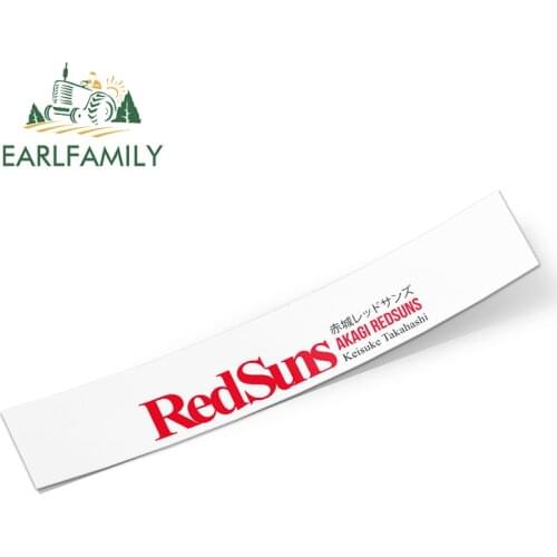 EARLFAMILY 13cm x 7.1cm for Akagi Red Suns Initial D Car Assessoires Stickers Anime JDM Decal Waterproof Graffiti Decoration