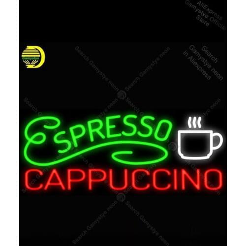 Espresso Cappuccino NEON LIGHT SIGN Cup Neon Sign Decorate Wall Hotel BEER Avize Light Bulbs Display Tube Neon Shop Neon Garage