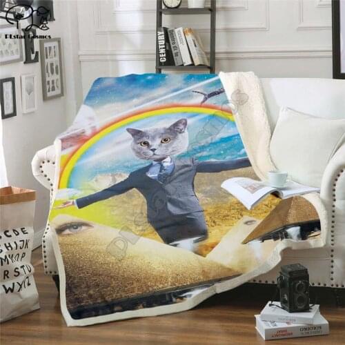 Cat animal Fleece Blanket 3D full printed Wearable Blanket Adults/kids Fleece Blanket drop shippng style -2