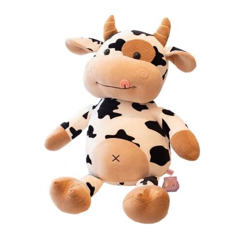 30-65CM New Plush Milk Cow Toys Cute Cartoon Cattle Plush Stuffed Animals Soft Doll Kids Toys Birthday Gift for Children