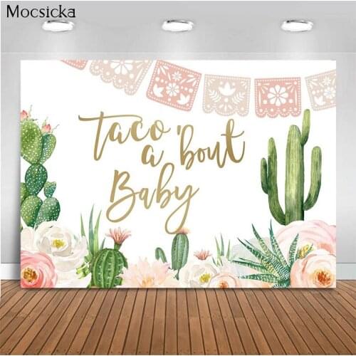 Mocsicka Baby Shower Background Cactus Decoration Style Newborn Baby Photo Background Photography Studio