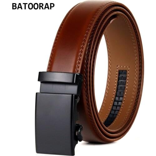 Fashion 2021 Mens Brown Belt Alloy Buckle Automatic High Quality Business Waist Strap Male Ratchet Luxury Belt For Men TZP-006
