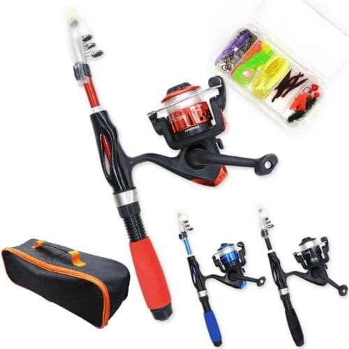 Mini lure rod set small sea rod short section pocket leisure fishing rod spinning portable shrimp children rod