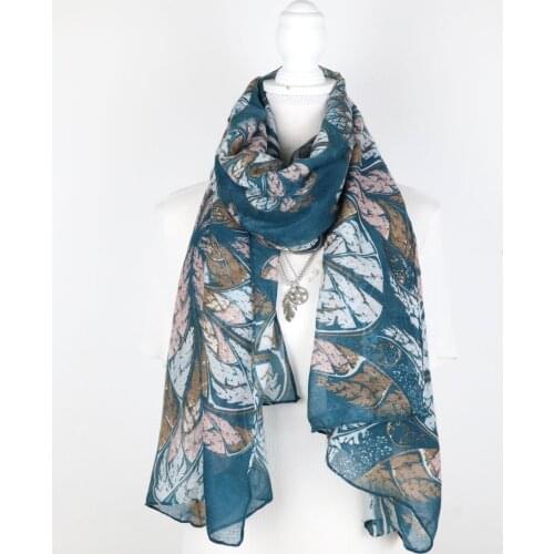 2020 New Feather Print Scarves And Shawls Long Soft Floral Pattern Scarf Wrap Hijab Free Shipping