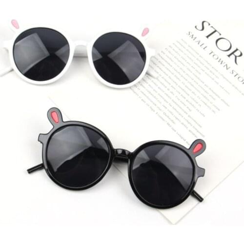 New Trend Children Sunglasses Fashion Cute Bear Ear Round Glasses Transparent Cartoon Kid Glasses